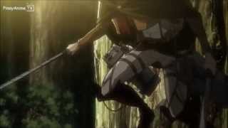 Shingeki no Kyojin 進撃の巨人 All Out ACTION HD "Mikasa + Levi vs Female Titan"