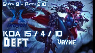 KZ Deft VAYNE vs SIVIR ADC - Patch 9.10 KR Ranked