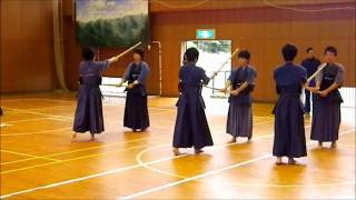 全校剣道　「１学期最後の練習」　上北山中学校　平成23年7月