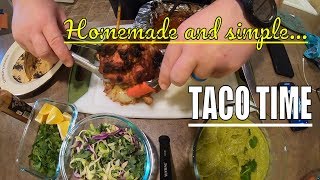 Al Pastor tacos. Grilled pineapple, avocado, cilantro salsa verde