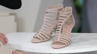 Vince Camuto Leather Cut-Out Heeled Sandals Petronia on QVC