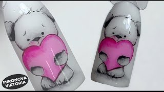 Как нарисовать Мишку. Дизайн ко дню Святого  Валентина. Миронова Виктория.
