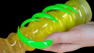 SATISFYING SLIME REVIEW BEST SLIME VIDEO & NEON NAILS