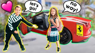 PICKING UP My CRUSH In A FERRARI (LAST DAY OF SCHOOL!) | The Royalty Family