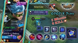 Gusion pakai ITEM BARU auto Maniac [ COCO X Babyy ] Top 2 Global Rank season 12 - MOBILE LEGENDS
