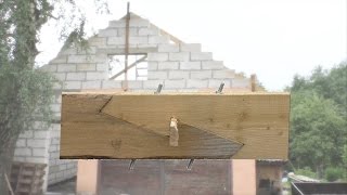 Строительство мастерской - часть 5 (фронтон и сращивание бруса)