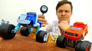 Игры с доктор Ой - Машинки Вспыш и Крушила - чиним колесо