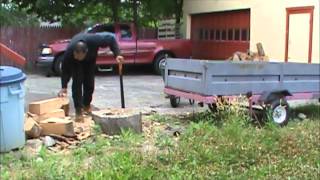 Wood splitting with a maul...The Fiskars X27 super splitter