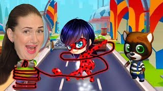 Енот украл ракеты! Веселый забег пожарника Тома и Кибер Анджелы в игре Том бег за золотом от Каталек