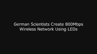 German Scientists Create 800Mbps Wireless Network Using LEDs