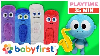 Playtime Coloring Musical Instruments | Toddler Learning Video W Color Crew & GooGoo | BabyFIrst Tv