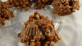 Peanut Butter Cup Rice Krispie Treats- with yoyomax12