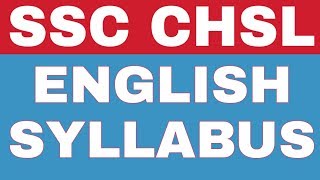 SSC CHSL 2019 ENGLISH SYLLABUS