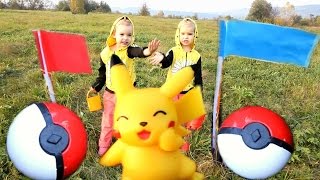 Pokemon GO Челлендж Шарики с Сюрпризами игрушки Покемон ловим Пикачу Покемоны Surprise PokeBall toys