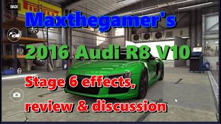 CSR2 Audi 2016 R8 V10 Stage 6 effects, review and discussion