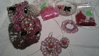 Браслет,серьги мастер-класс,схема.Проволока ,бисер,бусины.Wrist,strap beaded jewelry.
