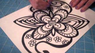 First Video of Zentangle ( Fast Forward.... )