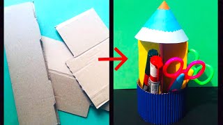 Reuse cardboard : new idea to make craft using old cardboard boxes -best out of waste
