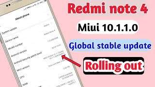 Miui 10.1. 1.0 stable update in Redmi note 4 || Start rolling out