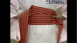伊達締めの結び方　着物の着方と帯結び入門(9/21)｜青山きもの学院