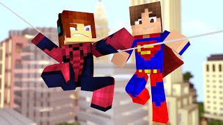 Minecraft: Dia de Heróis ( Homem Aranha e SuperMan)- Aventuras Com Mods