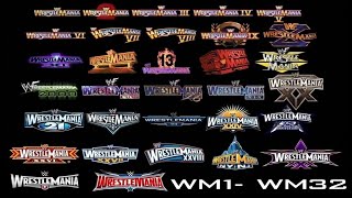 WWE Wrestlemania LOGO History WM 1-WM 32