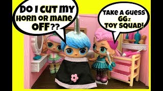 LOL Surprise Unicorn Boy ?Does Blue Ombre Cut Off His Horn or Mane ? GG Custom ? Doll Story Video