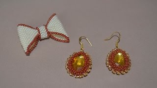 Серьги из бисера "Капелька".  Бисероплетение.  Мастер класс