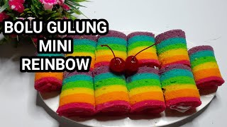 RESEP BOLU GULUNG RAINBOW CAKE! YANG SUPER ENAK DAN LEMBUT