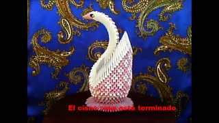 origami 3D  cisne rosa