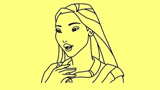 How to draw Disney Princess Pocahontas | Как нарисовать Покахонтас принцессу Диснея