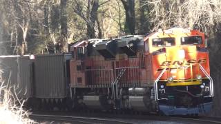 BNSF Coal Train#735 Northbound(HD)Mableton,Ga.1-12-2014 Part#1