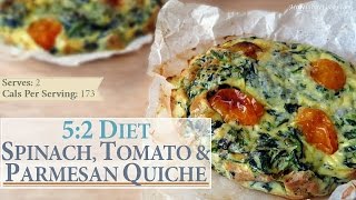 Spinach, Tomato & Parmesan Quiche Recipe | 5:2 Diet Weight Loss | Easy Healthy Low Calorie Lunch