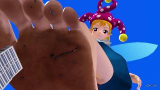 [MMD giantess 巨大娘]街に遊びに来た巨大地獄妖精/giantess crush the city