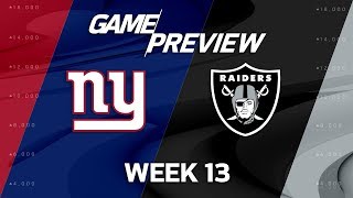 New York Giants vs. Oakland Raiders | NFL Week 13 Game Preview