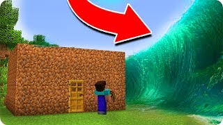 CASA DE TIERRA DEL NOOB VS TSUNAMI EN MINECRAFT ?