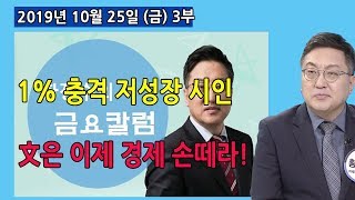 3부 금요칼럼) 文정권 「1% 충격 저성장」 이제야 시인! 서민 다 죽기 전에 경제 손떼라! (2019.10.25) [정치분석]