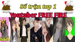 Số trận lấy Top 1 của các Youtuber FREE FIRE | Falcon