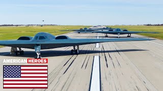Russian Surprised • ????????US Shows A Dozen B-2 Stealth Bomber Mass Takeoff From Airforce Base