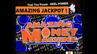 ★AMAZING JACKPOT☆I didn't realize it's Jackpot ! AMAZING MONEY MACHINE Slot(Aristocrat) 5 cent Denom