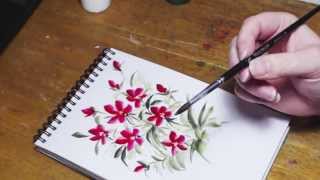 Роспись, Две краски на кисточке, часть2, brushstroke, irishkalia
