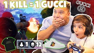 1 KILL = 1 GUCCI W/ 6 YEAR OLD (Fortnite Battle Royale Gameplay)