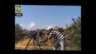 استهداف الشبيحة برشاش الدوشكا من قبل لواء احفاد عثمان ولواء الب الدين ارسلان في بلدة كفرنان