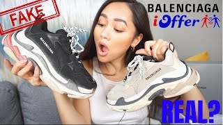BALENCIAGA TRIPLE S - FAKE VS REAL - IOFFER HAUL / REVIEW
