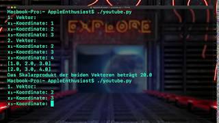 Python - Das Skalarprodukt zweier Vektoren berechnen (Übung)