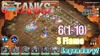 6 Tanks 3flame Insane Dungeon 6(1-10) Beast Mode!Castle Clash