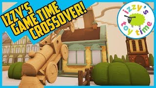 TRACKS THE TRAIN SET GAME! IZZY'S GAME TIME CROSSOVER! Fun Toy Trains !
