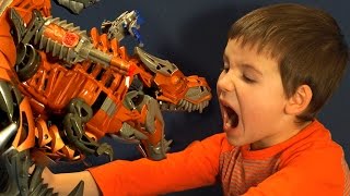 Игрушки Трансформеры 4 на русском языке. Огромный Гримлок Stomp and Chomp. Кока Туб