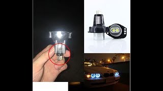 Upgrade BMW E90 E91 3 Series halo ring headlight Angel Eyes light white bulb installation Error free