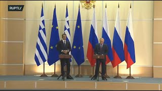 LIVE: Putin and Greek PM Mitsotakis give press conference in Sochi